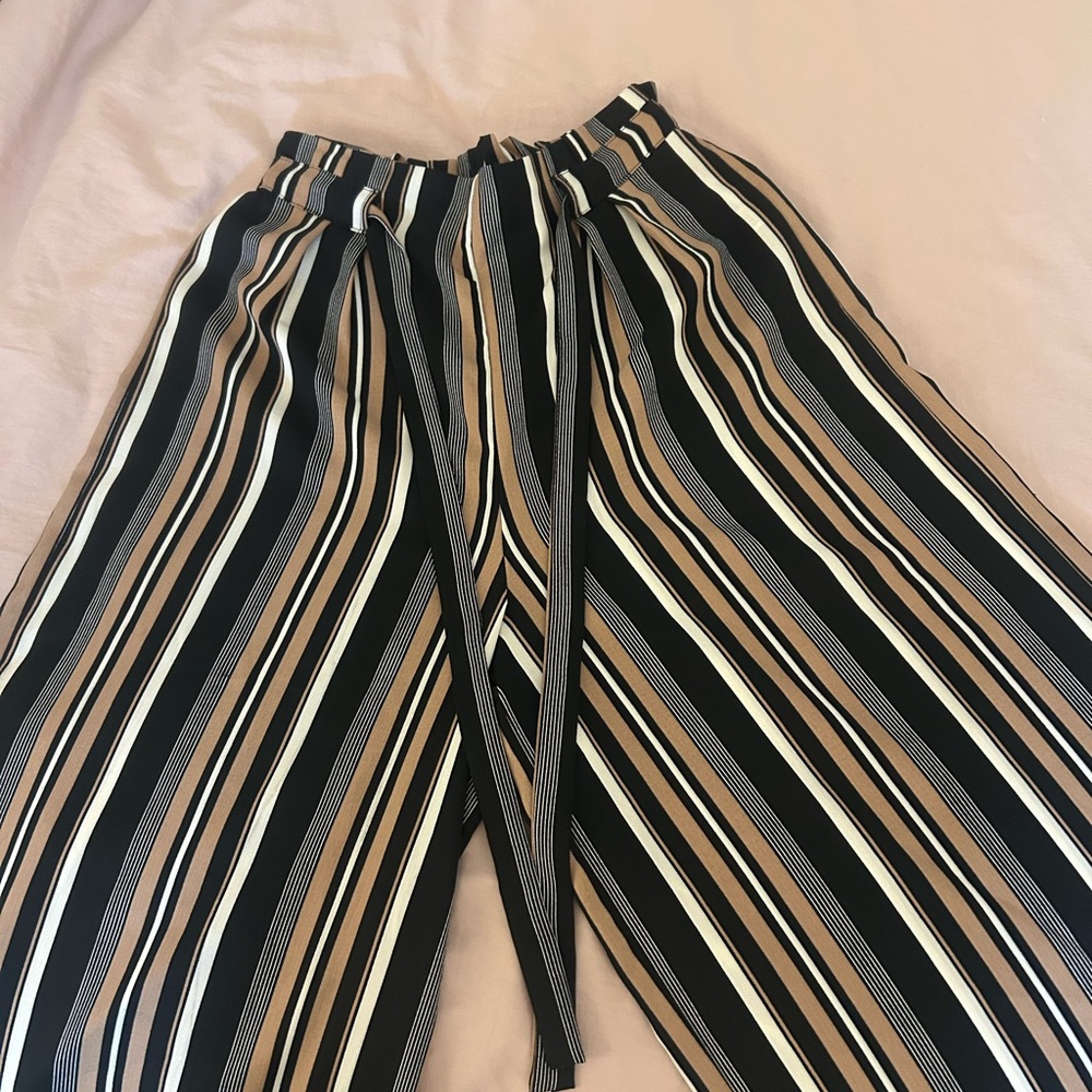Striped Wide-Leg Pants